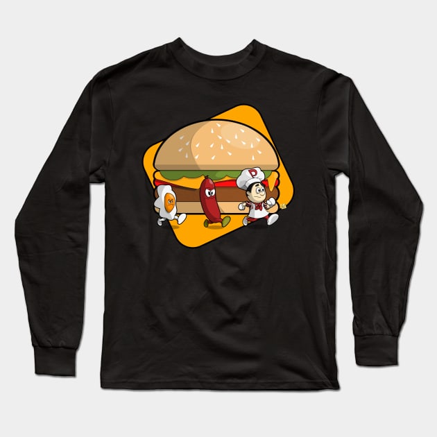 STOP! Burger Time Long Sleeve T-Shirt by vhzc